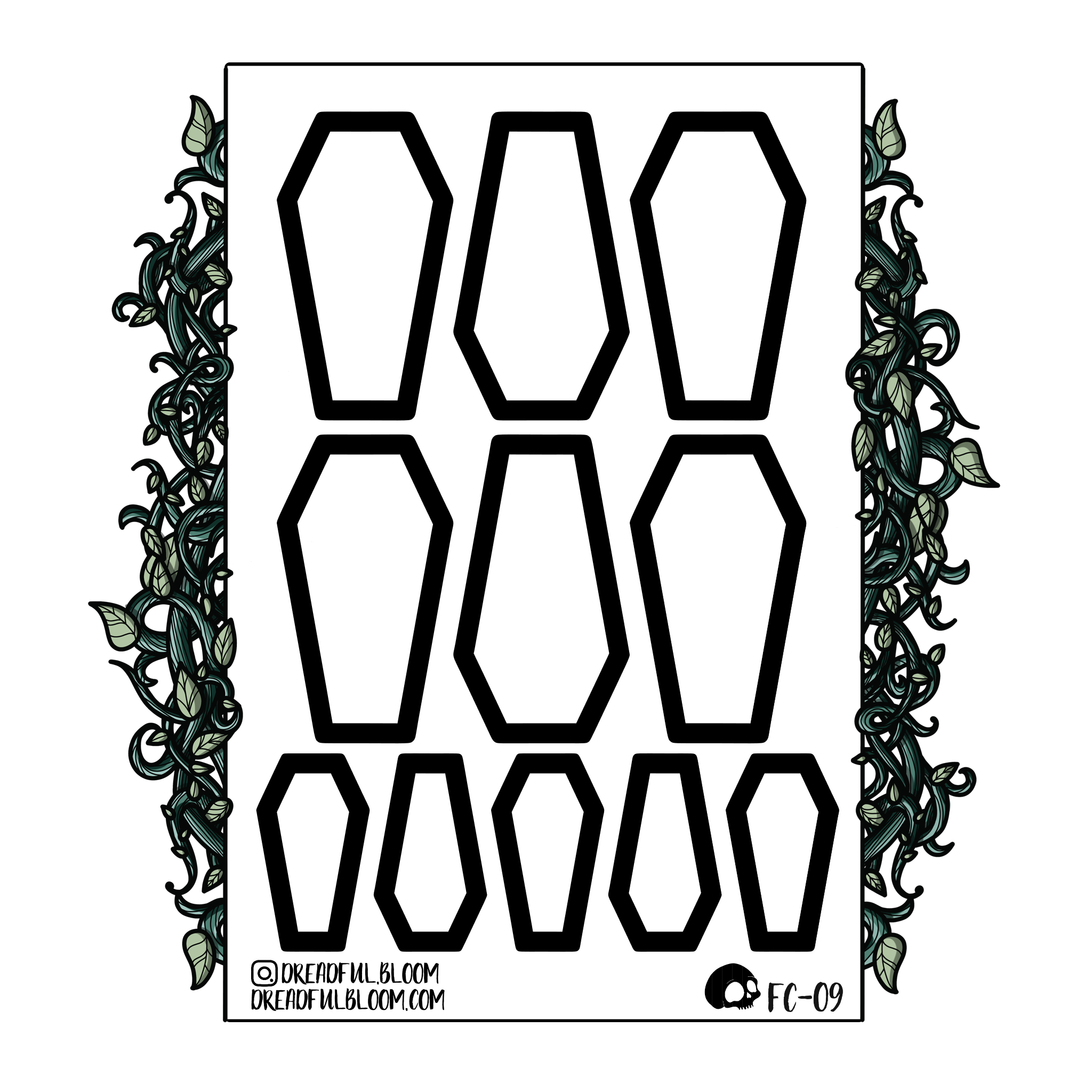 Black Coffins | Sticker Sheet