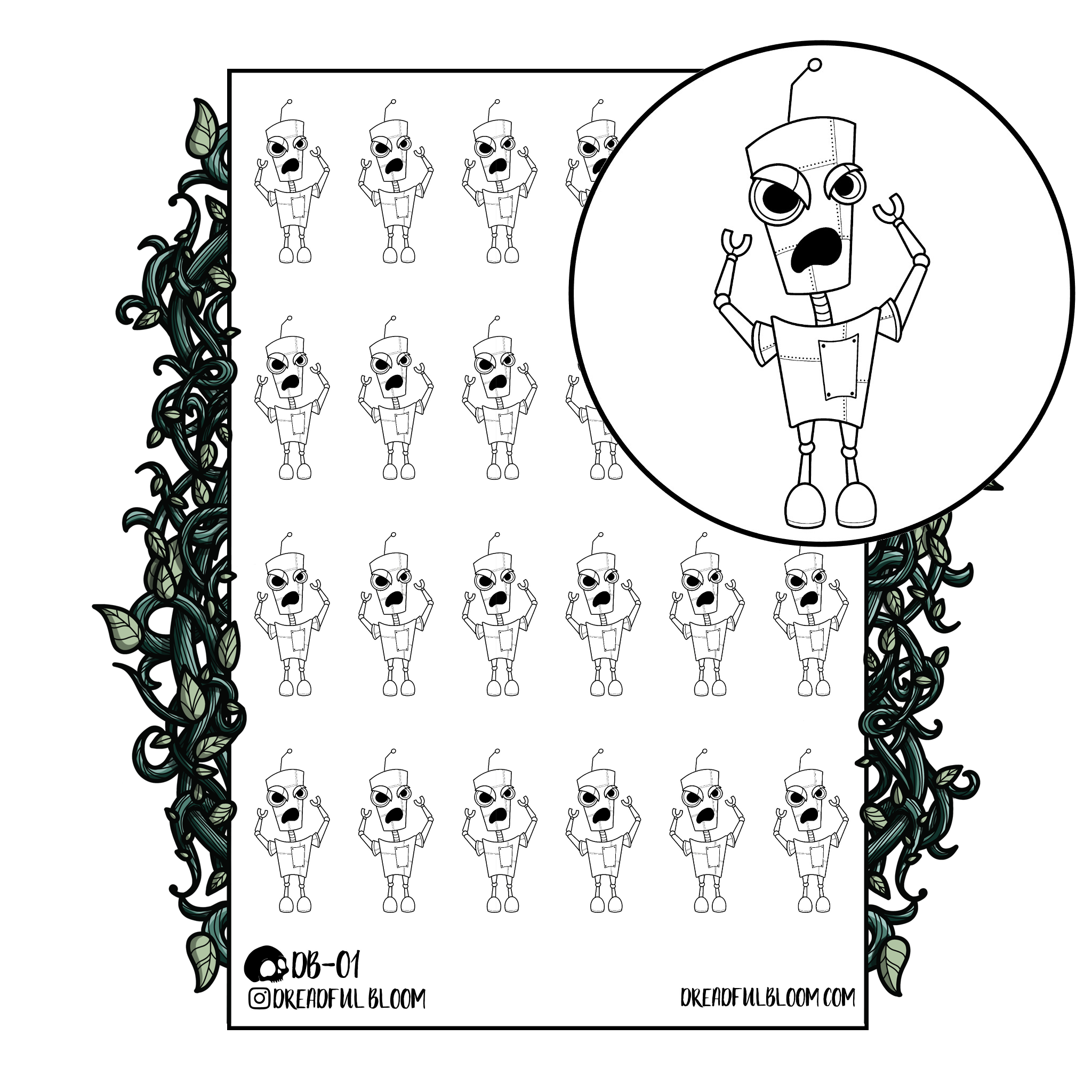 Angry | DreadBot Sticker Sheet