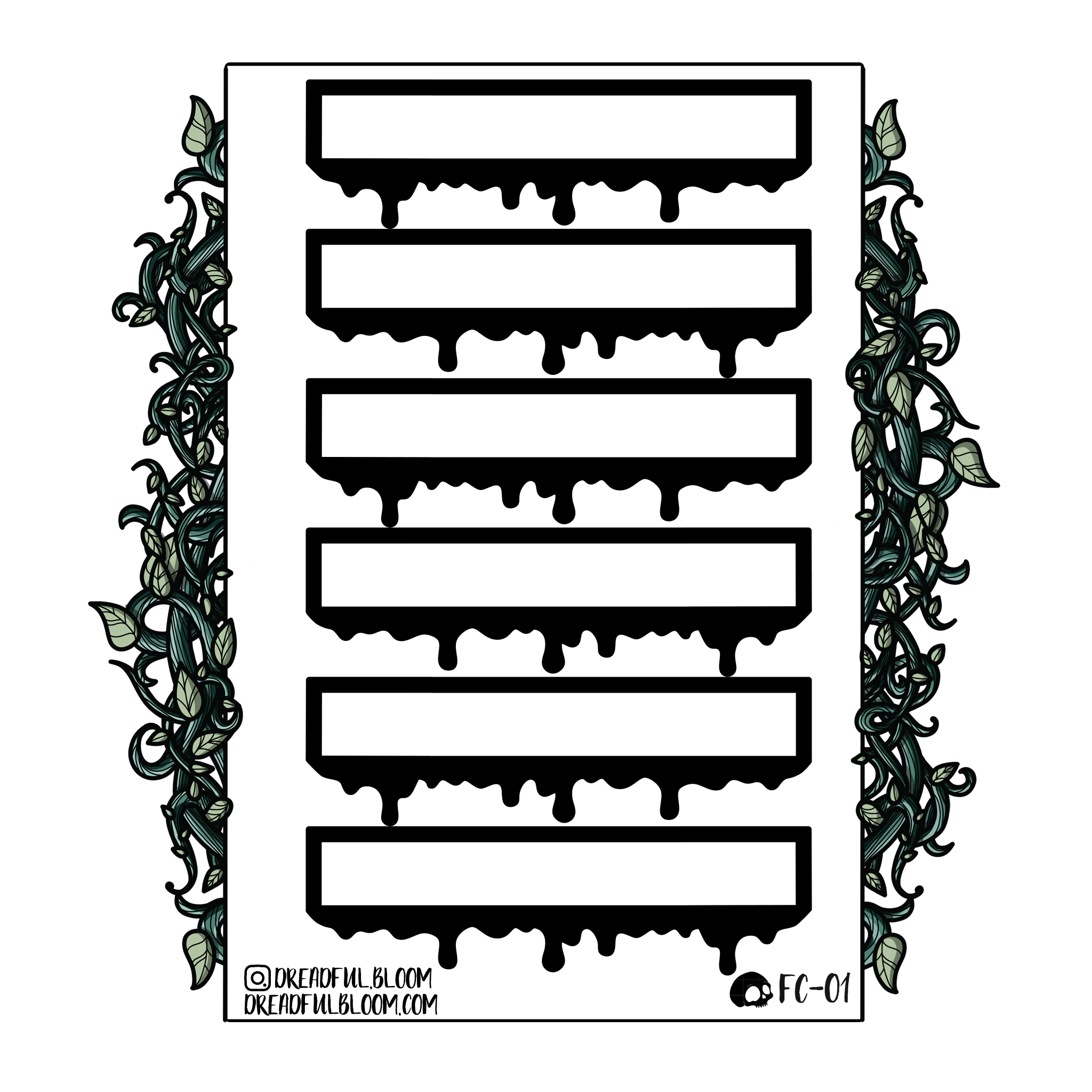 Black Drippy Banners | Sticker Sheet