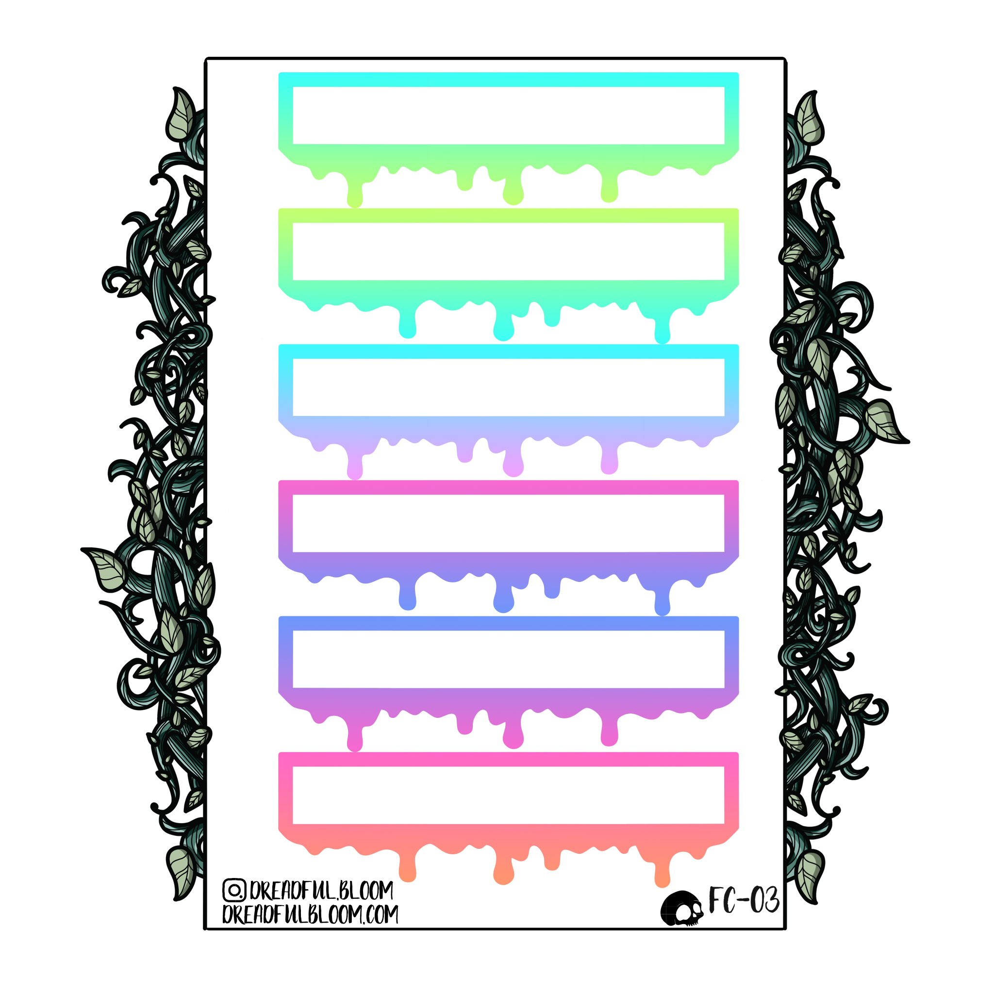 Neon Drippy Banners | Sticker Sheet