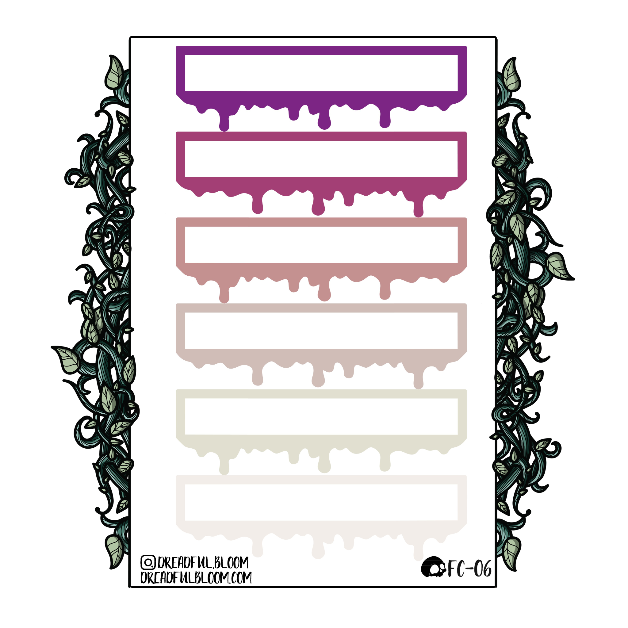 Warm Tone Drippy Banners | Sticker Sheet
