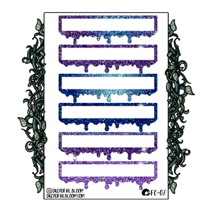 Dark Glitter Drippy Banners | Sticker Sheet