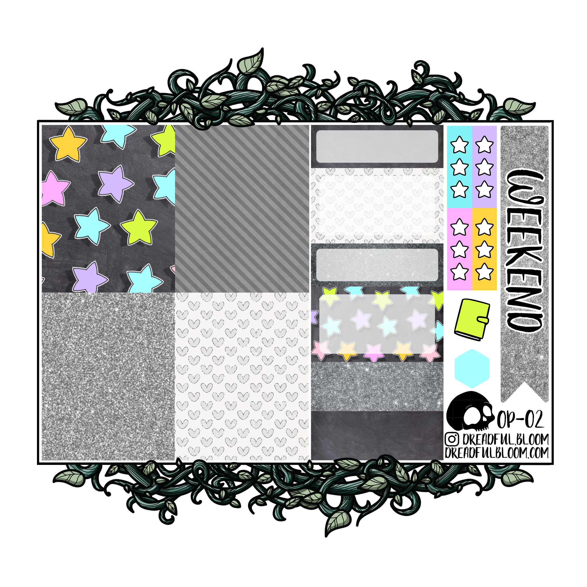 Star Bright | Vertical  One Page Sticker Kit