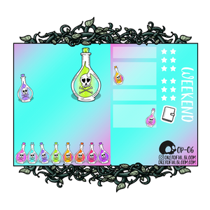 Aqua Poisons and Potions | Vertical One Page Sticker Kit