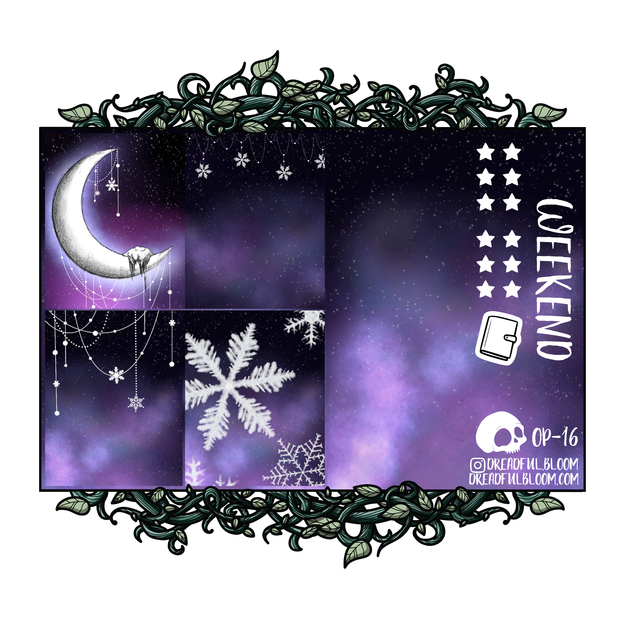 Frozen Moonlight | Vertical One Page Sticker Kit